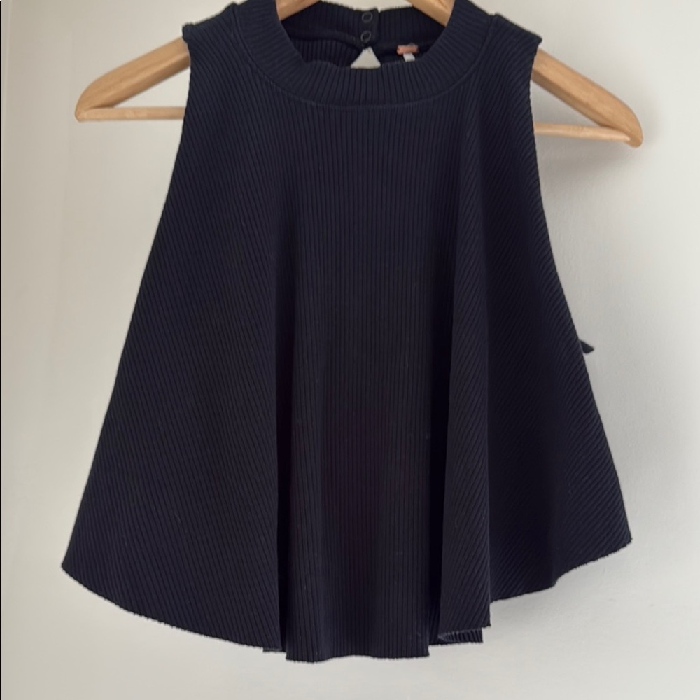 Free People  Black Sleeveless open back Top